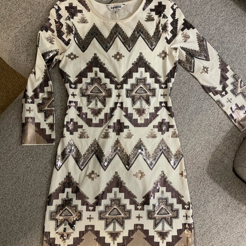 Stretch sequined mini dress